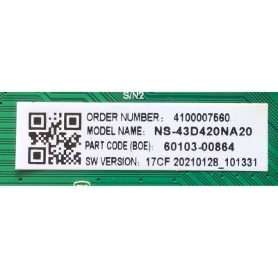 MAIN FUENTE PARA TV INSIGNIA / NUMERO DE PARTE 60103-00864 / TP.MS3553ZWT.PB757 / 4100007560 / N21030808-0A04404 / PANEL BOEI430WU1-01 / DISPLAY CC430LV2D / MODELO NS-43D420NA20 - Imagen 3